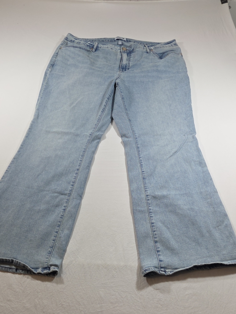 Seven7 High Rise Slim Boot Light Denim Stretch Wide Leg Woman's 18W Casual